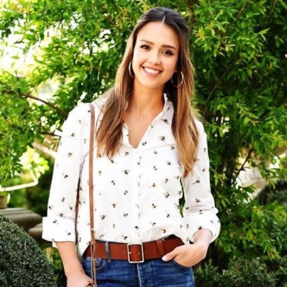 Victoria Beckham bee print button down
